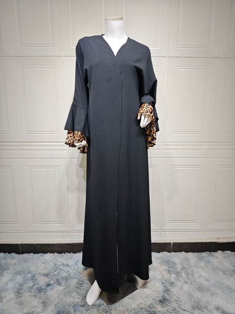 Nouvelle robe à imprimé léopard, jupe longue, cardigan m301185 