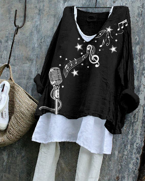 Pull décontracté à manches longues et col rond, imprimé, T-shirt une pièce m301042