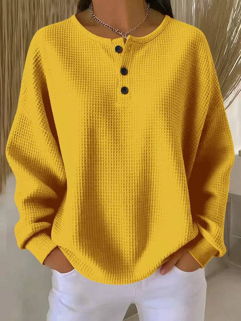 Autumn and winter new solid color pullover loose top m302204