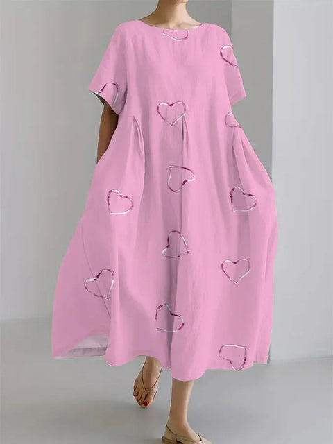 3D-Digitaldruck Freizeitkleid für Damen in großen Größen mit kurzen Ärmeln m302781