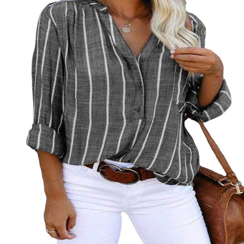 Chemise à rayures imprimée simple et élégante, chemise de commerce extérieur pour femme m301191 