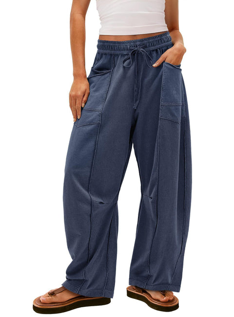 Loose wide-leg pants casual summer wide-leg pants drawstring waist casual pants sweatpants m301884