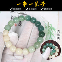 Bracelet Bodhi en jade blanc, 108 perles de Bouddha, bracelet en racine de Bodhi en jade naturel bleu et blanc Jingtai, bijoux de style ethnique m3331300