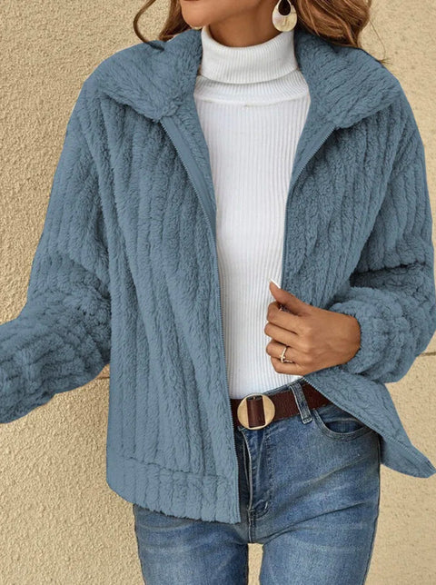Veste courte à revers en peluche avec bande de protection M300357 