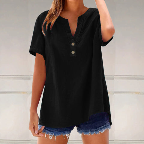 Chemise décontractée pour femme, haut polyvalent en coton et lin, mode m301204 