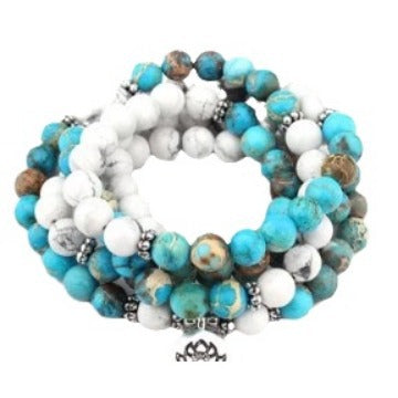 Bracelet Amazon 8 mm avec pendentif œil de Bouddha 108 lotus m3331231