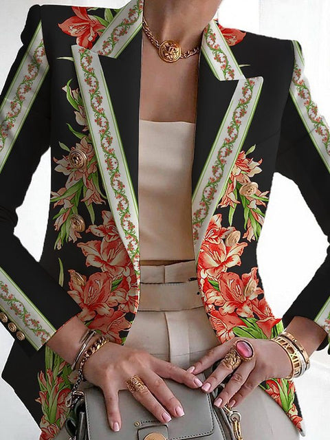 Women's fashion printed suit slim fit small suit m301761