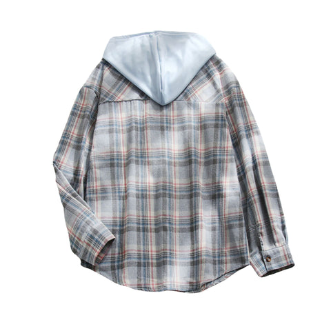 Veste chemise décontractée à capuche et boutonnage simple m300518 