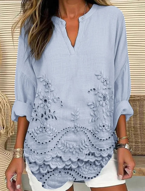 T-shirt ample à col ras du cou pour femme, imprimé floral 3D, mode féminine, m301357 