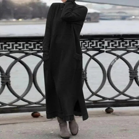 Loose plus size knitted lace dress fleece sweater dress m302102