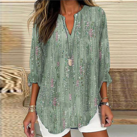 T-shirt d'été à manches longues et col en V pour femme, style décontracté, manches longues, m301363 