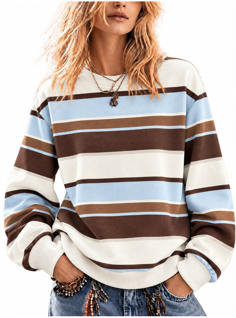 Casual Crew Neck Long Sleeve Pullover 3D Digital Printing Women's Sweater FF303429 03