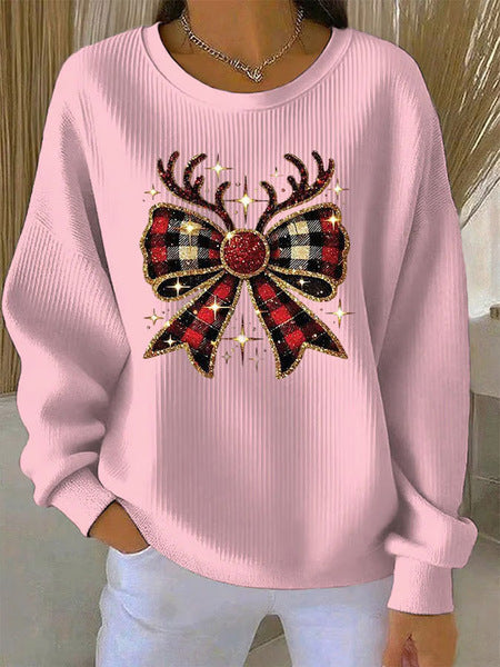 Loose outer wear lazy wind snowflake Christmas tree mix and match casual commuter sweater m302516