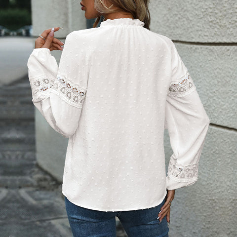 Chemise jacquard à manches longues pour femme, nouvelle collection automne, M300848 