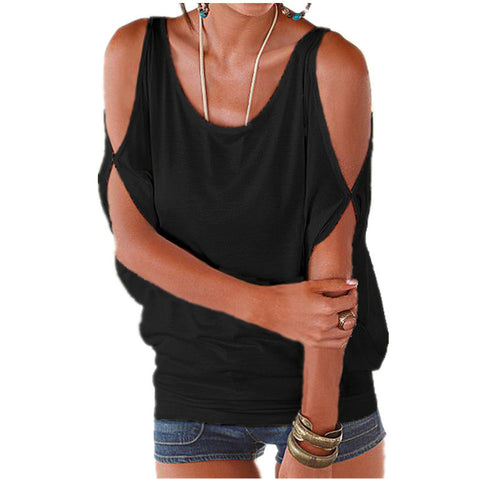 T-shirt ample à manches courtes et épaules dénudées, style décontracté, m300108 
