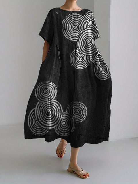 3D-Digitaldruck Freizeitkleid für Damen in großen Größen mit kurzen Ärmeln m302781