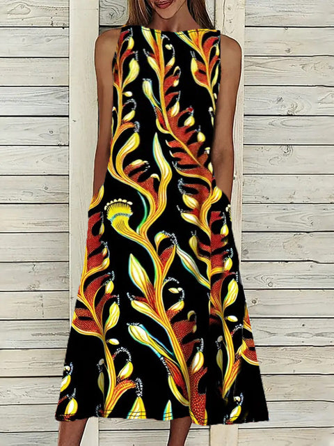 Robe élégante grande taille à imprimé gilet m301207 