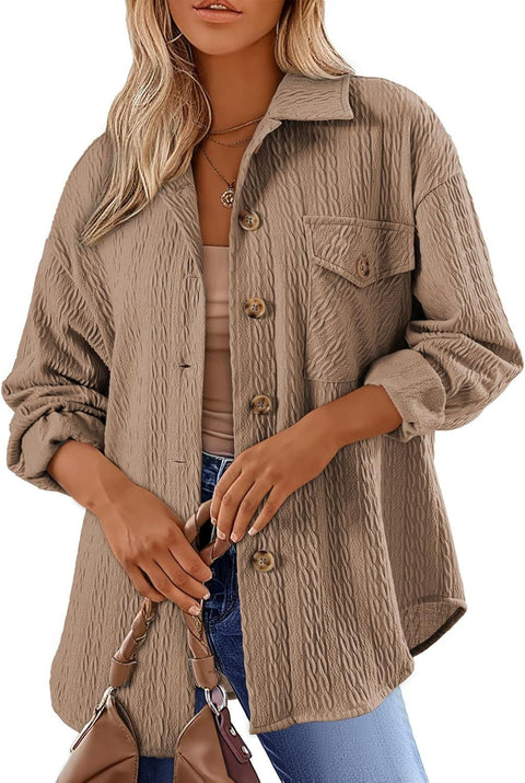 Chemise polyvalente à revers, manches longues, doublure m300555 
