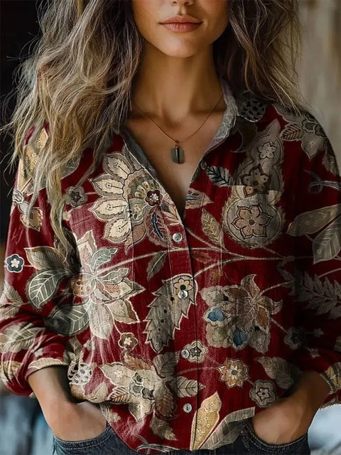 V-neck printed shirt m302770