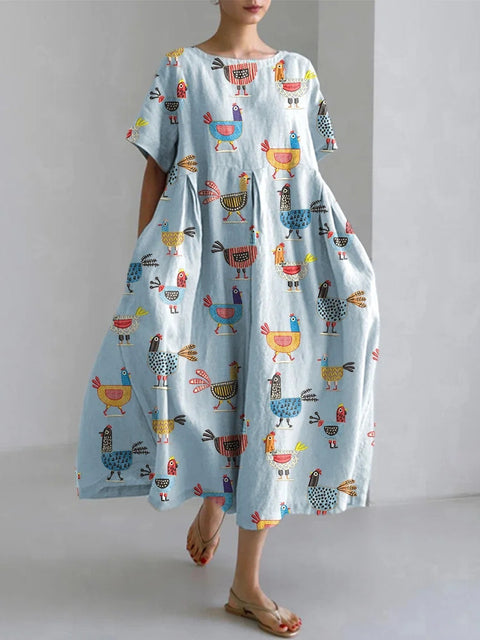 3D-Digitaldruck Freizeitkleid für Damen in großen Größen mit kurzen Ärmeln m302781