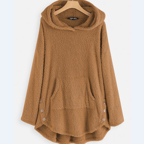 Pull à capuche manches longues en velours double face, taille moyenne et longue m300435 