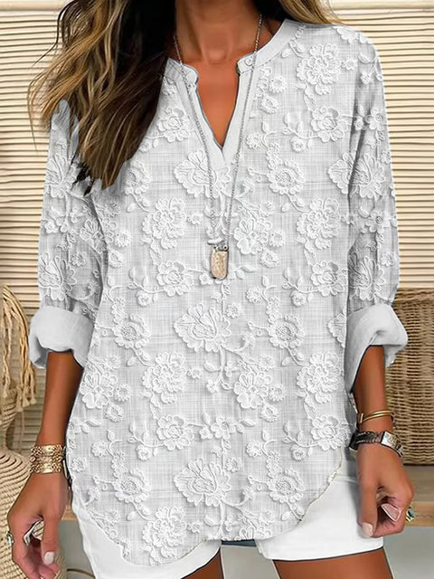 T-shirt ample à col ras du cou pour femme, imprimé floral 3D, mode féminine, m301357 