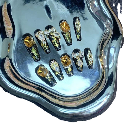 Autocollant pour ongles en alliage de luxe K9 Zircon, motif Queen Scepter, pour femme, m3331208
