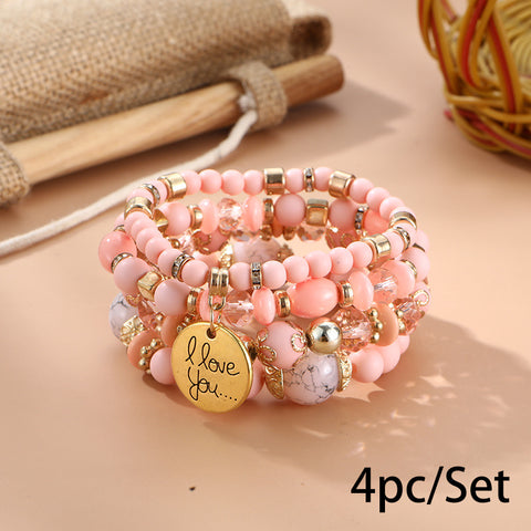 Neues böhmisches Armband, kreatives Quasten-Mehrschicht-Perlenarmband m3331286