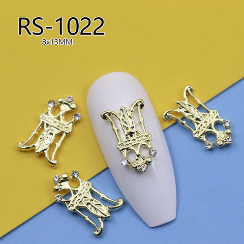 Bijoux d'ongles creux style baroque vintage, motif zircon, modèle m3331220