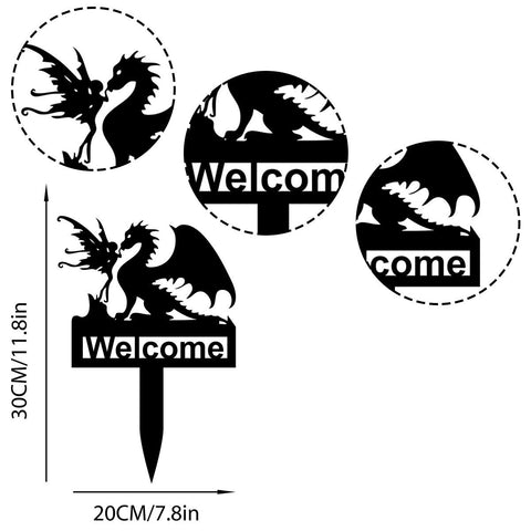 Panneau d'adresse du conte de fées Dragon Garden m3331008
