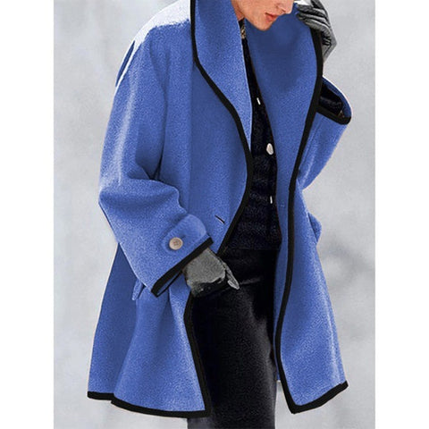 Fashion autumn and winter multi-color crew neck loose hooded woolen coat m300470