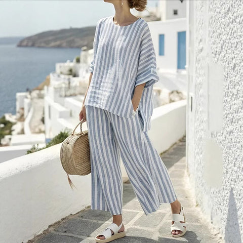 Ramie Bamboo Fiber Top Women's Summer Loose Casual Versatile V-Neck Feifei Sleeve Shirt m301525