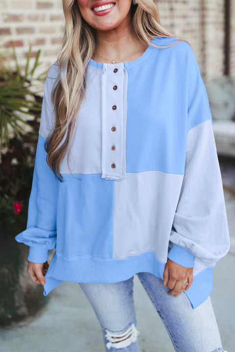 Pull à revers long en polaire contrastée pour femme, haut m301011 