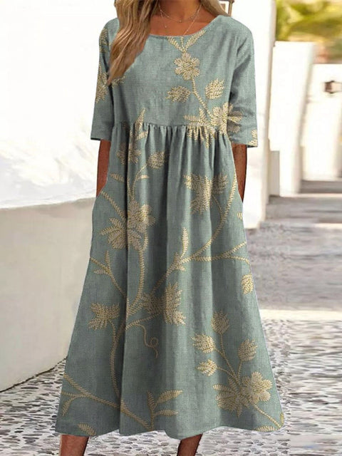Fashion digital print big wide dress m302128
