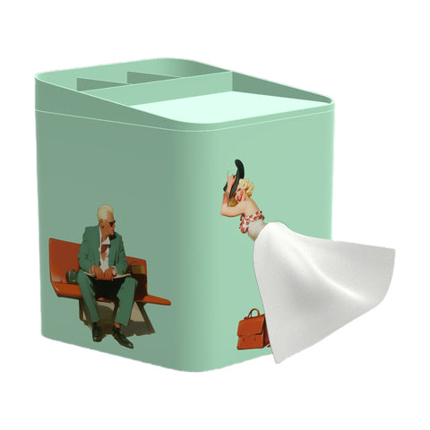 Boîte à mouchoirs en forme de fille, dessin animé, jupe volante, boîte à mouchoirs, jupe à dosettes, visage de fille, carton de pompage, ornement décoratif de bureau mignon m5010683