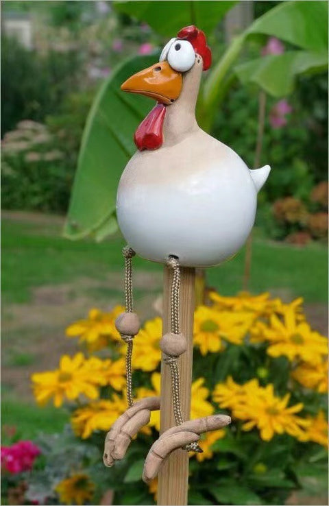 Ornements en résine de clôture de souffle de printemps de poulet à longues pattes m3330987 