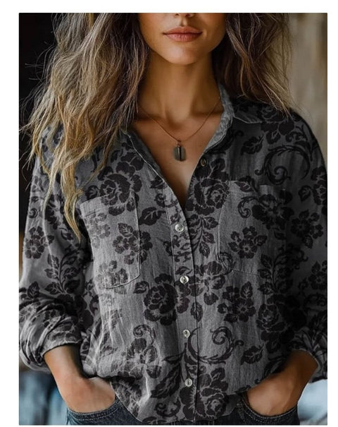Top 3D Printed Hemp Fabric Shirt m303197