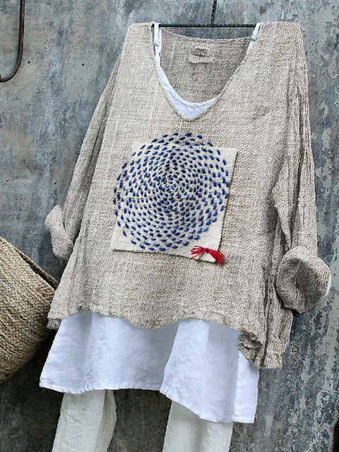 Pull décontracté à manches longues et col rond, imprimé, T-shirt une pièce m301042