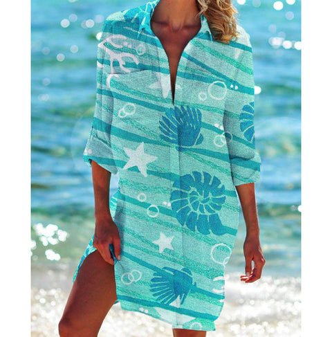 Veste de bikini, maillot de bain, cardigan, chemise de plage imprimée pour femme, m301274 