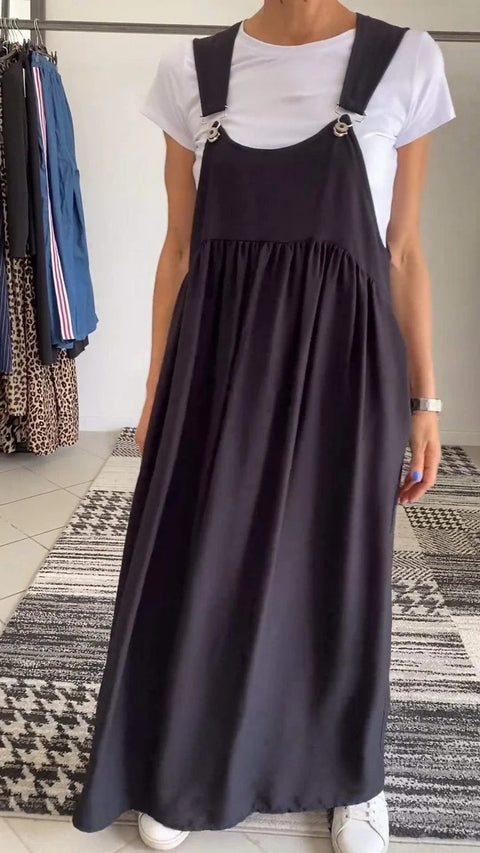 Women's suspender cotton and linen dress long dress women's m302498