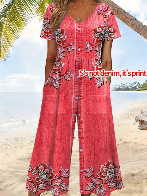 Women's suspender long dress 3D digital printing temperament onesie m302401