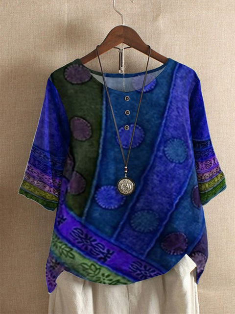 Women's loose fashion loose digital printing casual top m302002