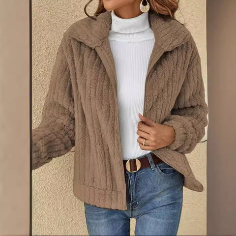 Veste courte à revers en peluche avec bande de protection M300357 