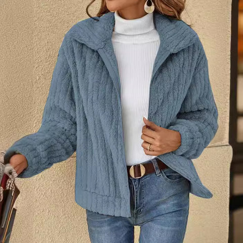 Veste courte à revers en peluche avec bande de protection M300357 