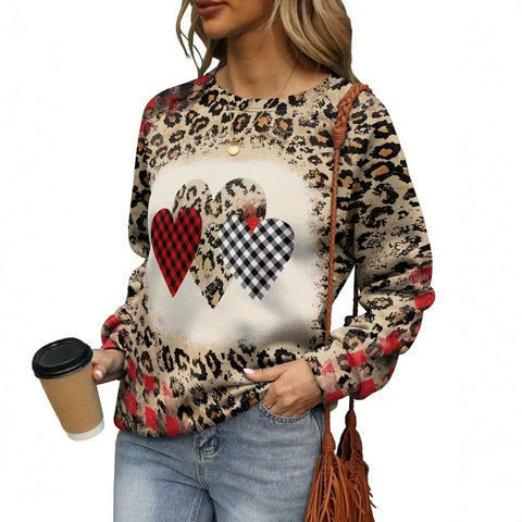 Casual Crew Neck Long Sleeve Pullover 3D Digital Printing Women's Sweater FF303429 04