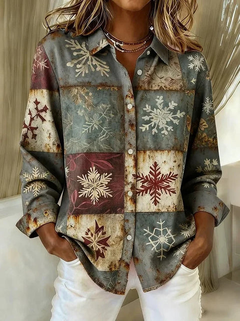 Women's autumn shirt new European and American trend plaid printing 3D shirt m302175