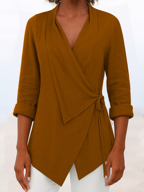Spring and summer lapel solid color loose shirt m302699