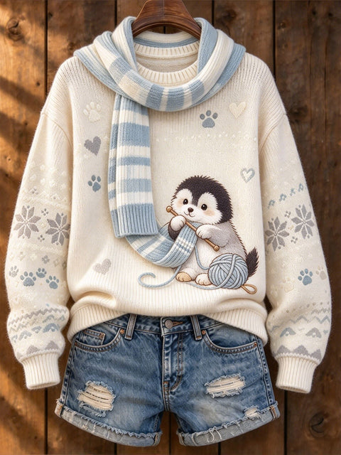 Huacai woolen sweater women sweater cartoon digital printing FF303420 05