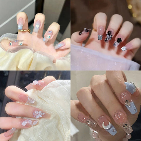 Manucure vent tempérament élégant et frais glace strass transparent amovible portable ongle m5010688