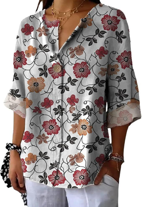 Fashion Women's Coconut Button Long Sleeve Shirt m302752